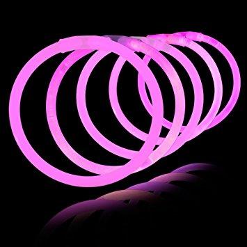 Selvlysende Pink Knæklys Armbånd - Festligt tilbehør