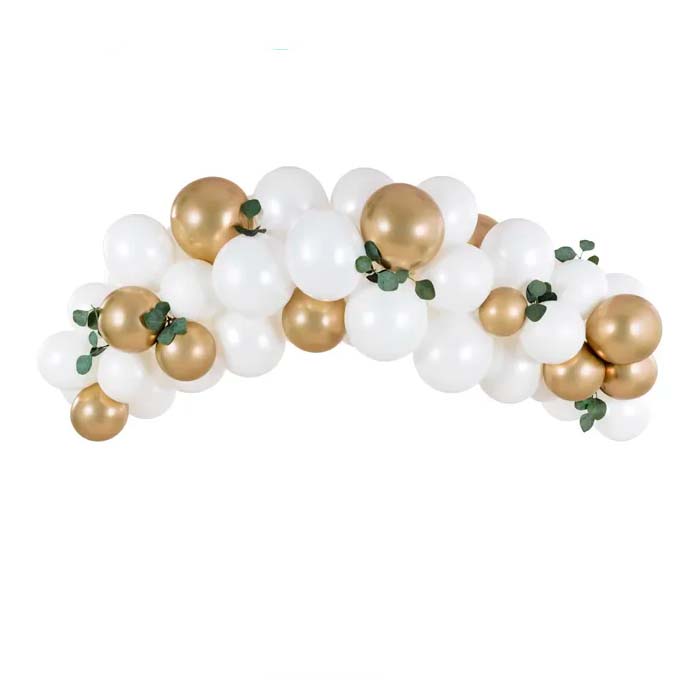Ballon Guirlande   Hvid   Guld   Meter