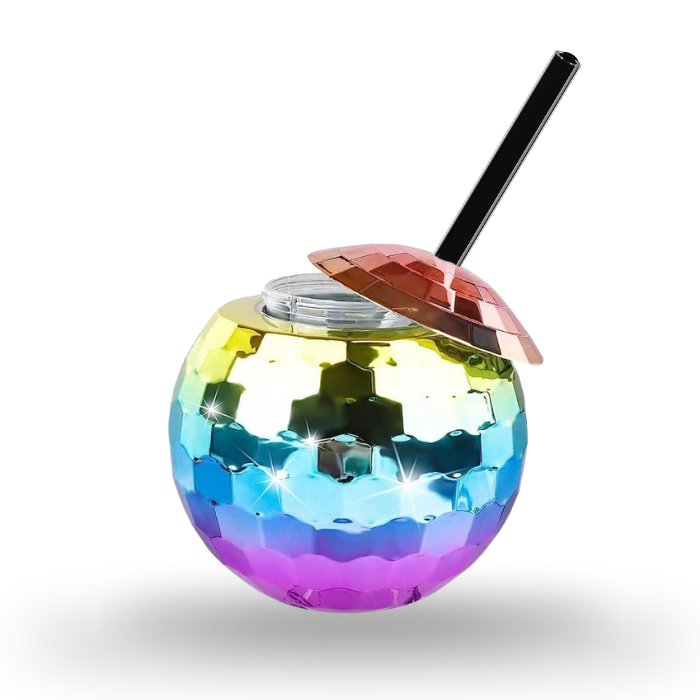 Diskokugle Cocktail Glas Regnbue 500