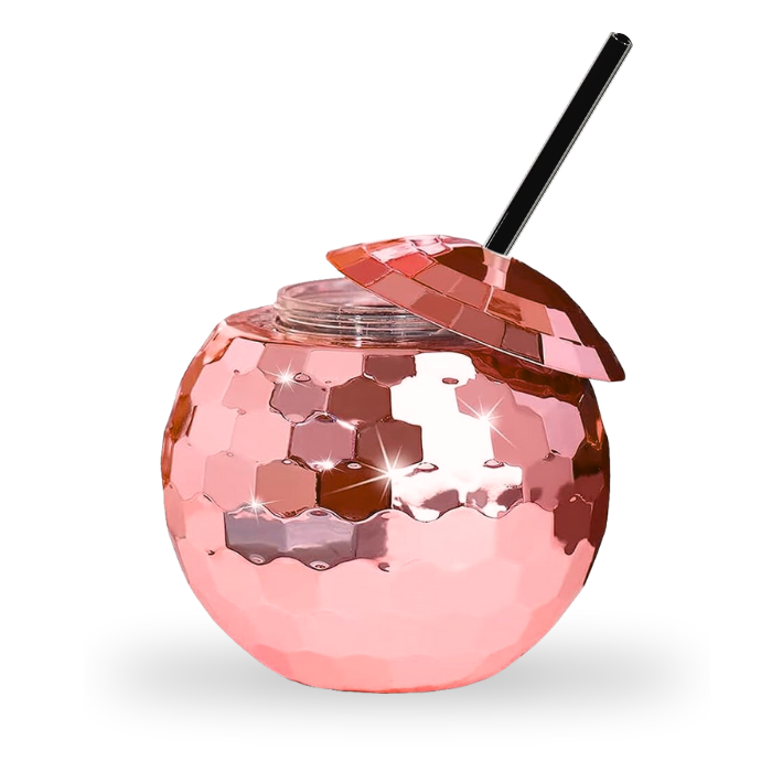 Diskokugle Cocktail Glas Rosegold 500