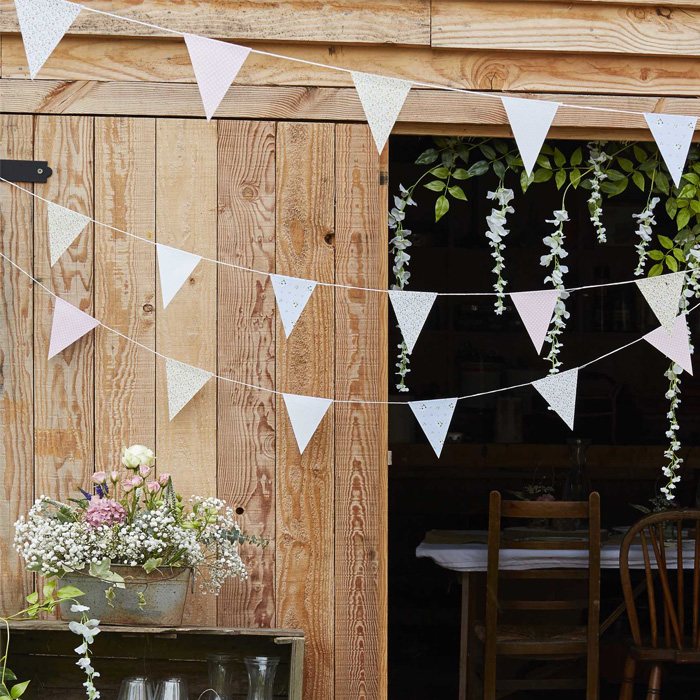 Flag Guirlande Med Blomster 10 Meter