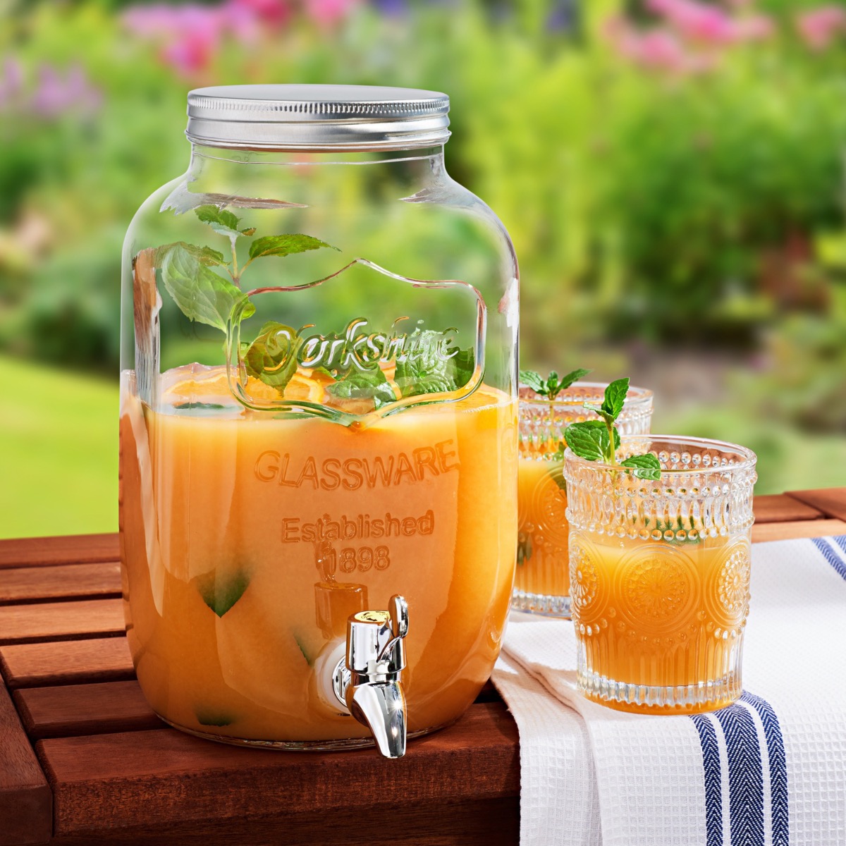 Glas Dispenser Med Metal Hane   Liter Deluxe