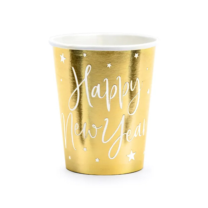 Happy New Year Krus   Guld 6x 220