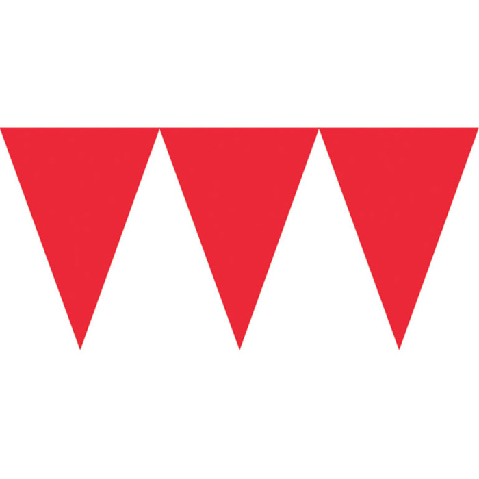 Rød Plastik Flagguirlande     Meter