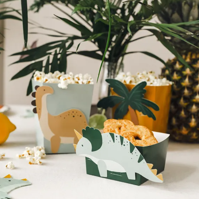 Snack-   Popcornbægere Med Dinosaur Motiv 6x