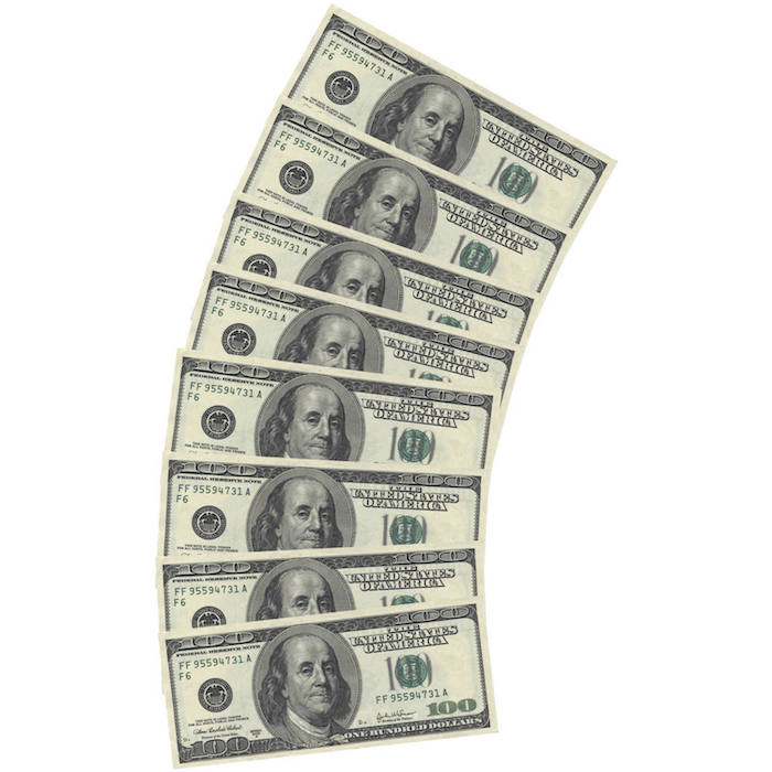 100-dollar Servietter 10x 33x33