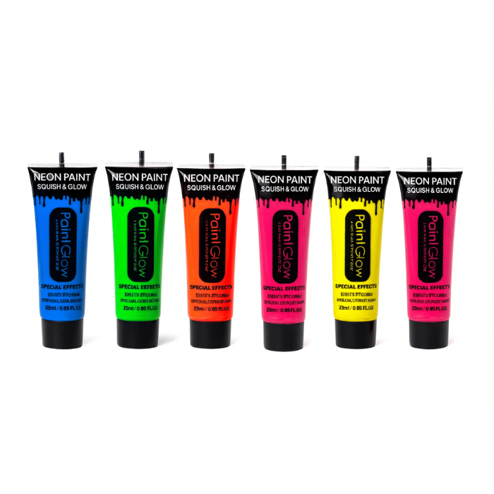 Neon Kropsmaling 6x Pakke - Uv Effekt til Fest!